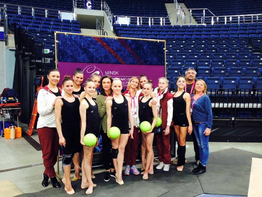 A magyar csapat Minszkben, a ritmikus gimnasztikázók Európa-bajnokságán